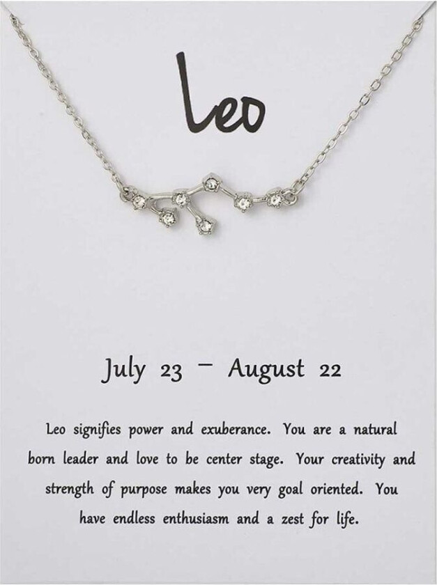 SiGN Star Sign halskjede løve leo gave halskjede sølv