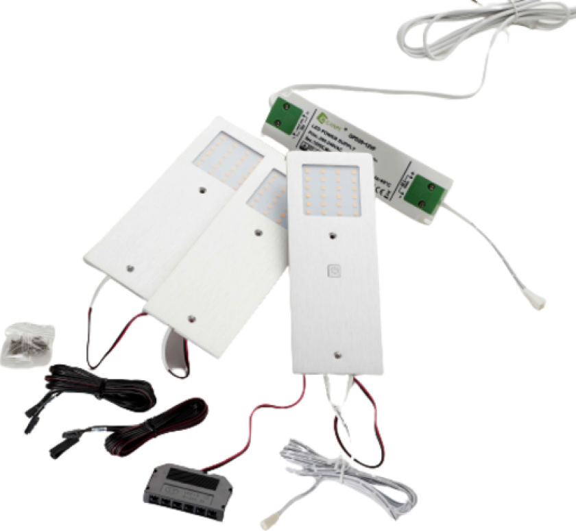 Stella møbelspot 3-kit, on-off dim, 4W, aluminium