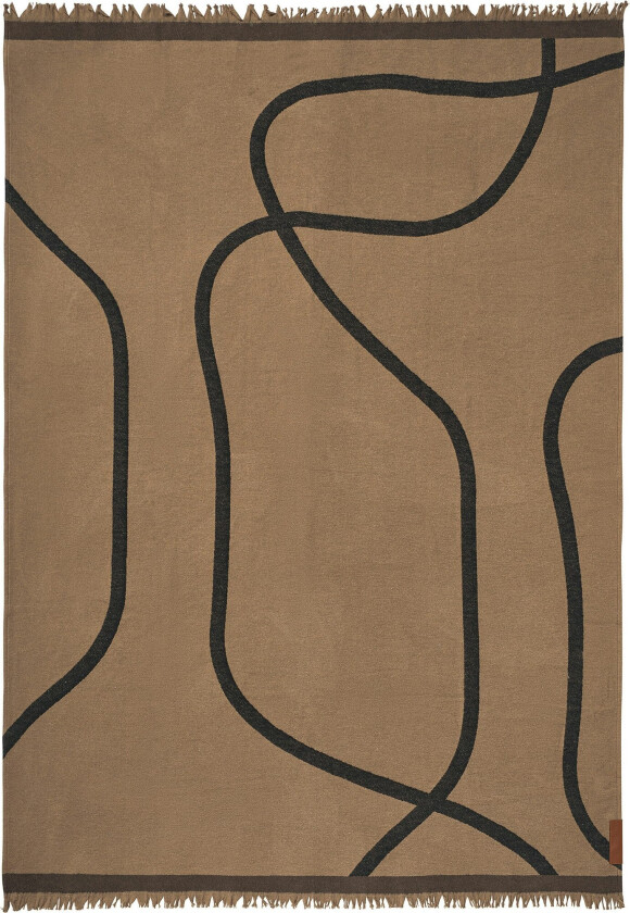 Shadow Blanket Black / Latte - Pledd & Tepper Polyester Sort - SHATHR16