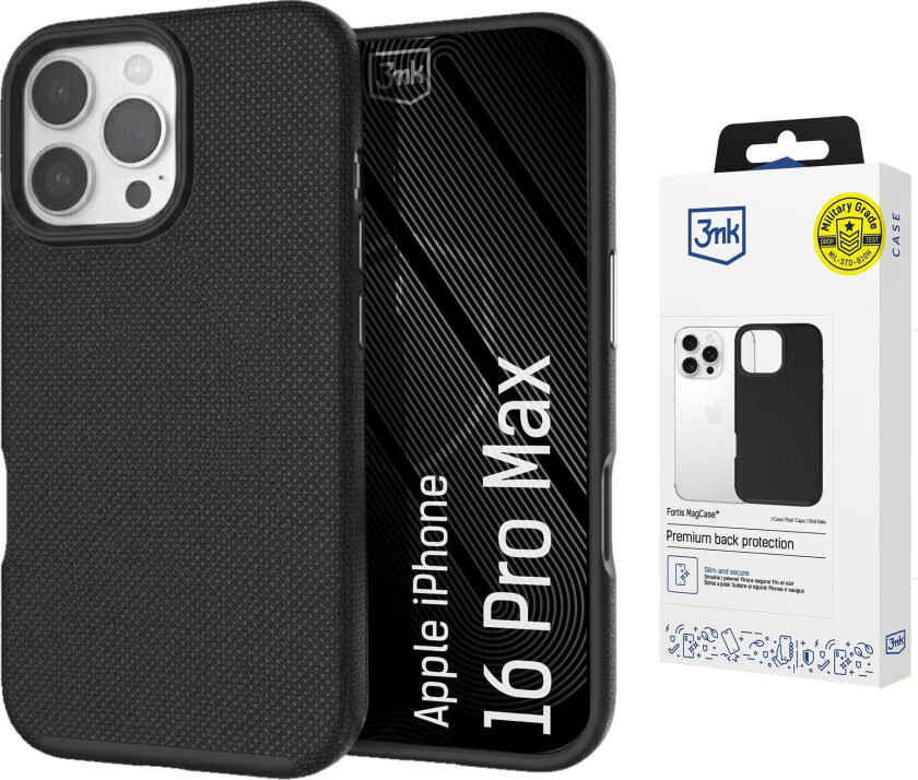 3mk Fortis MagCase til iPhone 16 Pro Max – svart