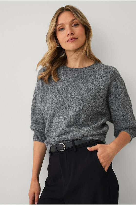 Pullover med ermer 3/4 lang - Grå