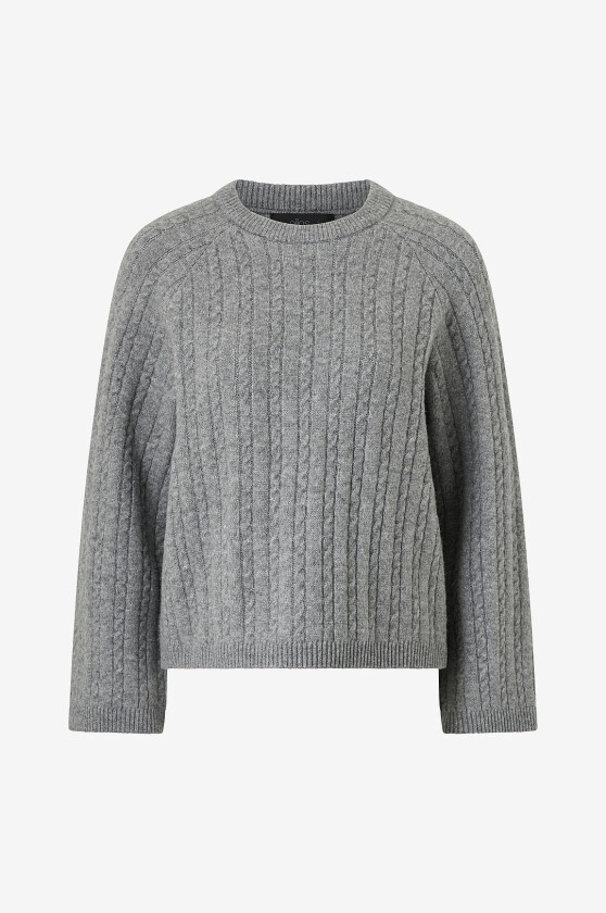 Genser med kabelstrikk - Grå