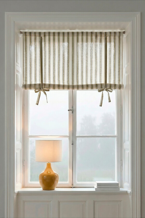 Roll up-gardin Sally Stripe Rollup Curtains - Grønn