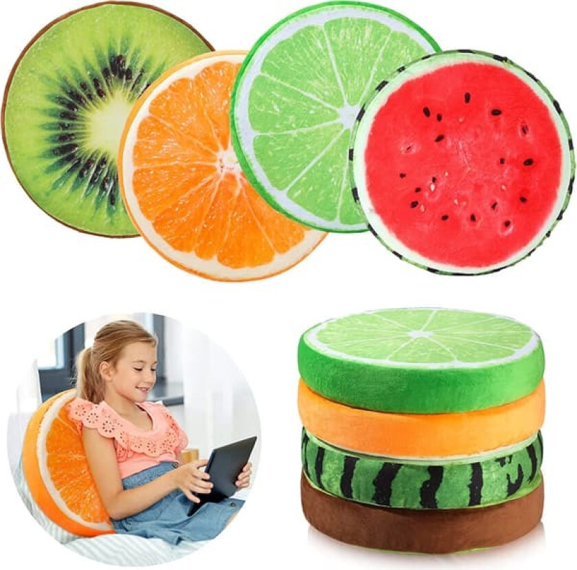 4 stk 15,7 tommers runde fruktputer fylte pynteputer 3D Wat