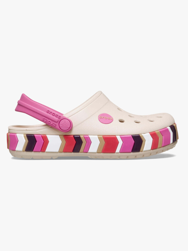 Crocband Chevron Band Kids Tøfler, Frappé/Quiet Rose, 24-25 - Innesko & Tøfler