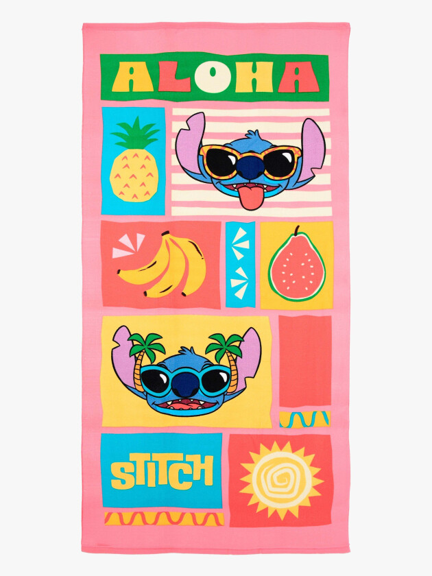 Disney Stitch Strandhåndkle, Rosa - Badehåndklær & Hettehåndklær - Polyester