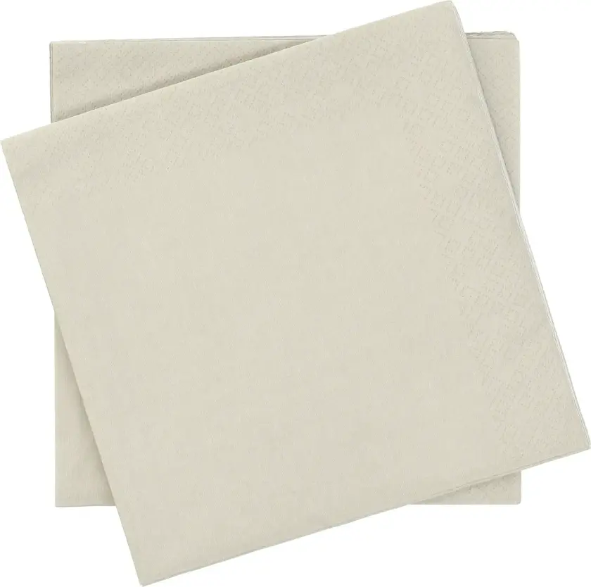 Plain papirserviett Beige, 20-pakning, 40x40 cm