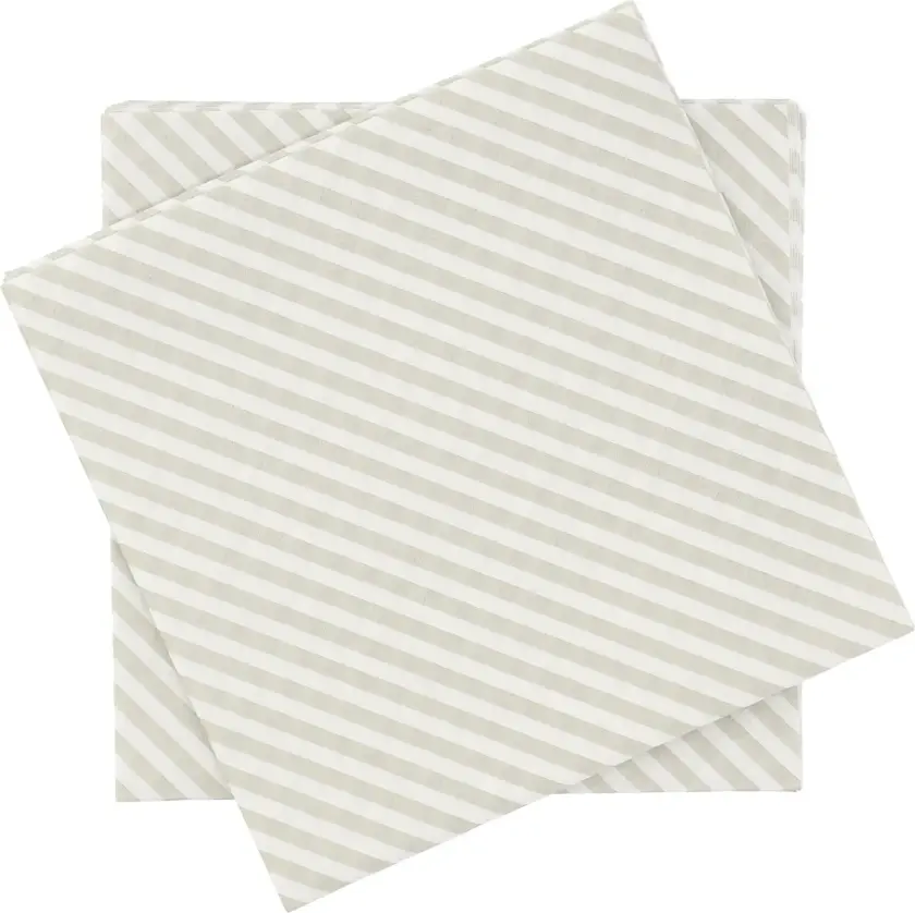 Fine stripe papirserviett Hvit-beige, 20‑pakning, 33x33 cm
