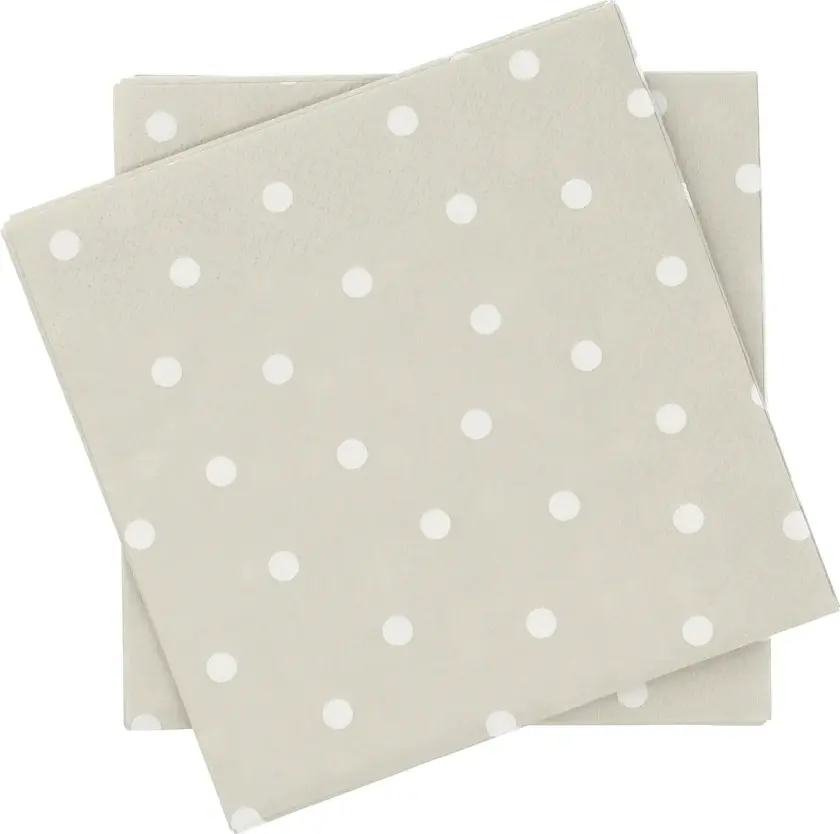 Fine dots papirserviett Hvit-beige, 20‑pakning, 33x33 cm