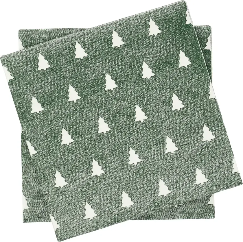 Linen trees servietter 33 x 33 cm 20-pakning Green-white