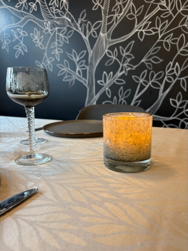 Securit® sett 12 stk. MANI glasslysestaker og LED telys, grå/farget lys