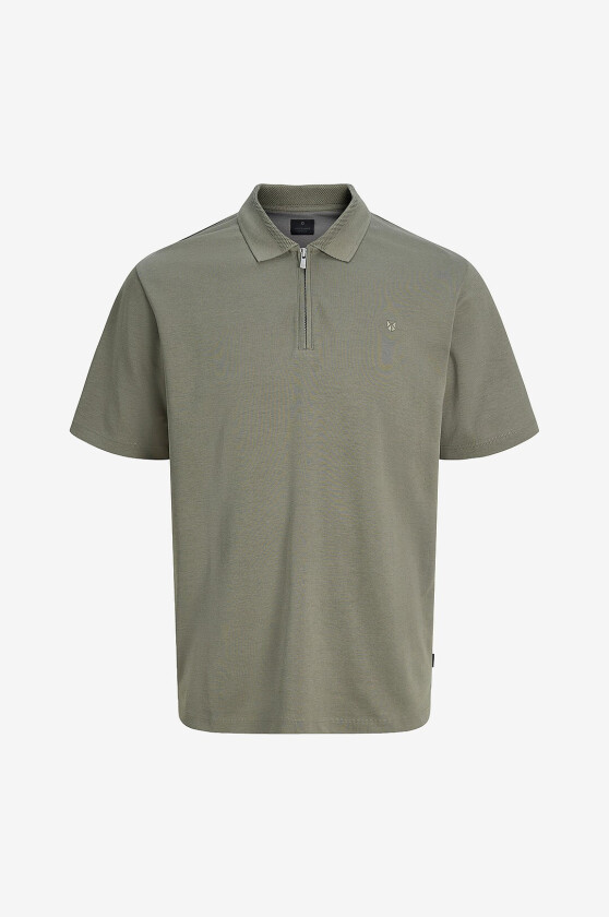 Pologenser Jprblaethan Ss Zip Polo Sn - Grå