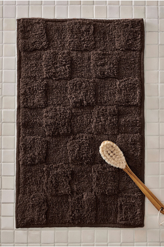 Badematte Saga Check - Brun