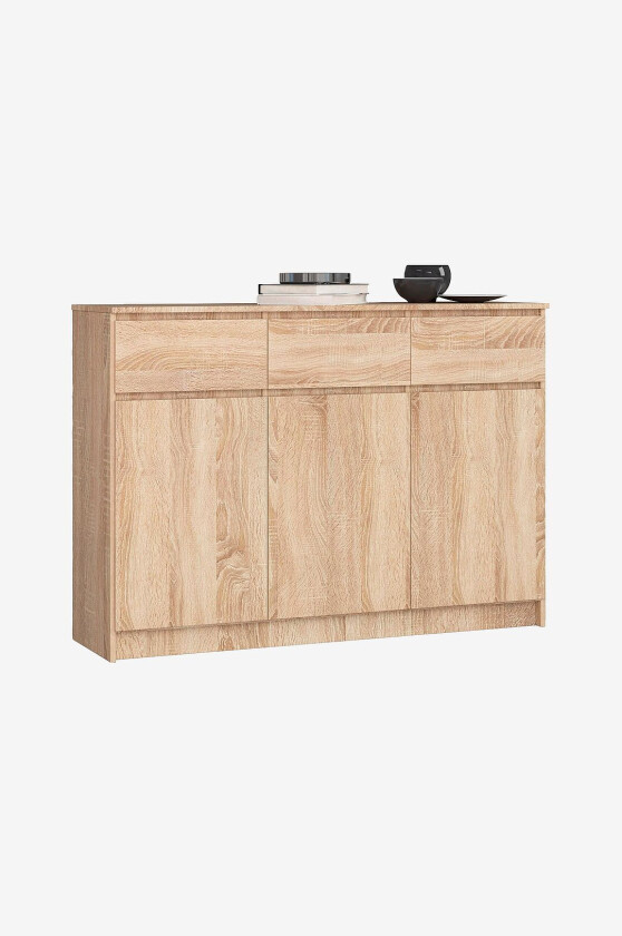 Akord kommode med 3 dører og 3 skuffer, Brun