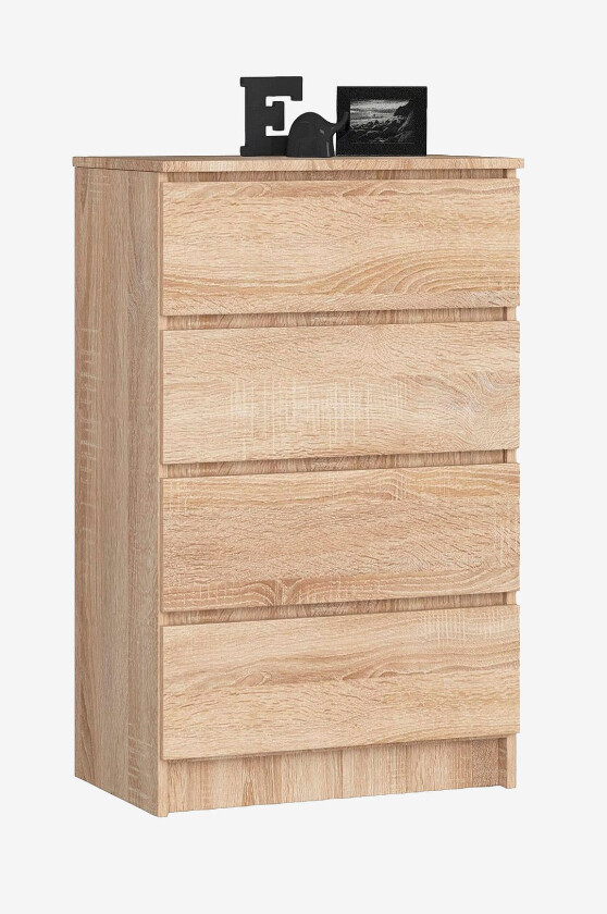 Akord kommode med 4 skuffer, Brun