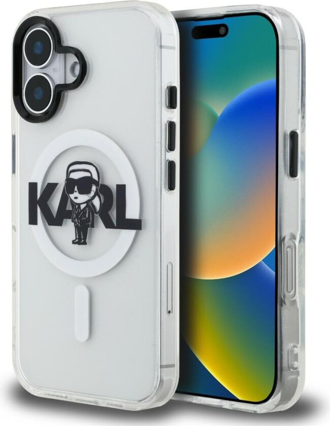 IML Karl Sketch Logo MagSafe-etui til iPhone 16 – gjennomsiktig