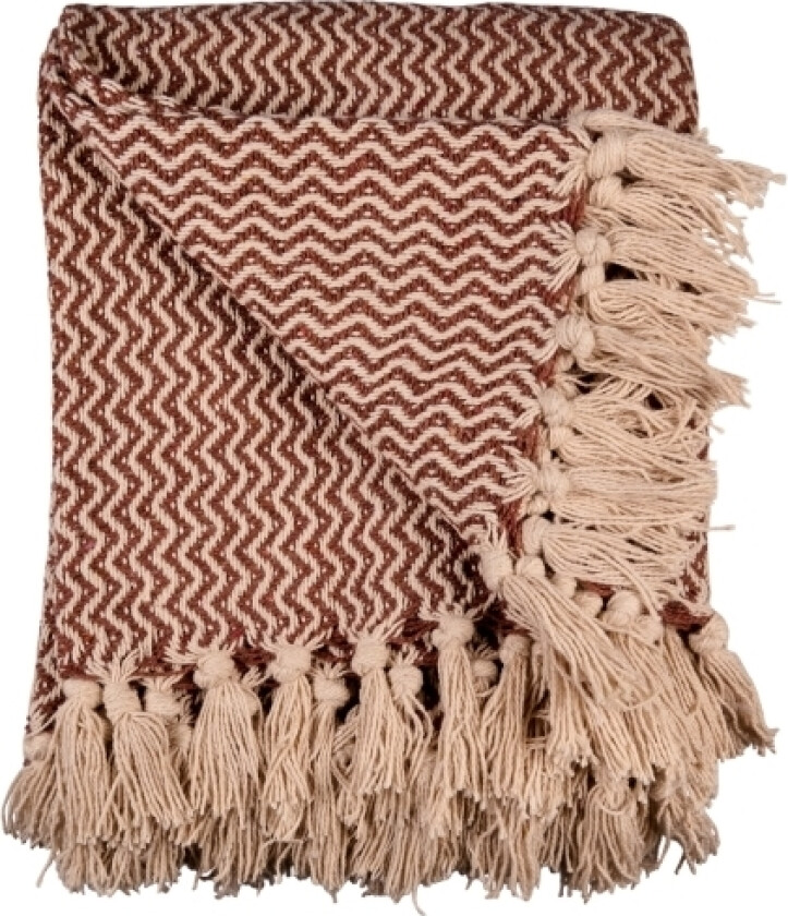 pledd, B130xL180 cm, rust, 100% bomull, OEKO-TEX