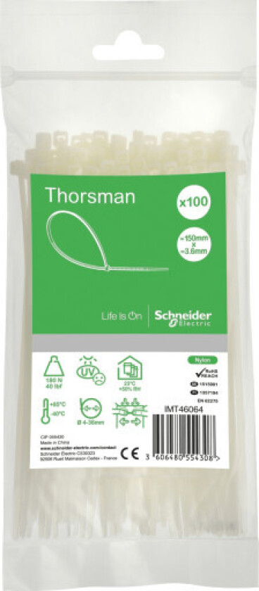 Bilde av Buntebånd 3,6 x 150 mm hvit - pakke á 100 stk.