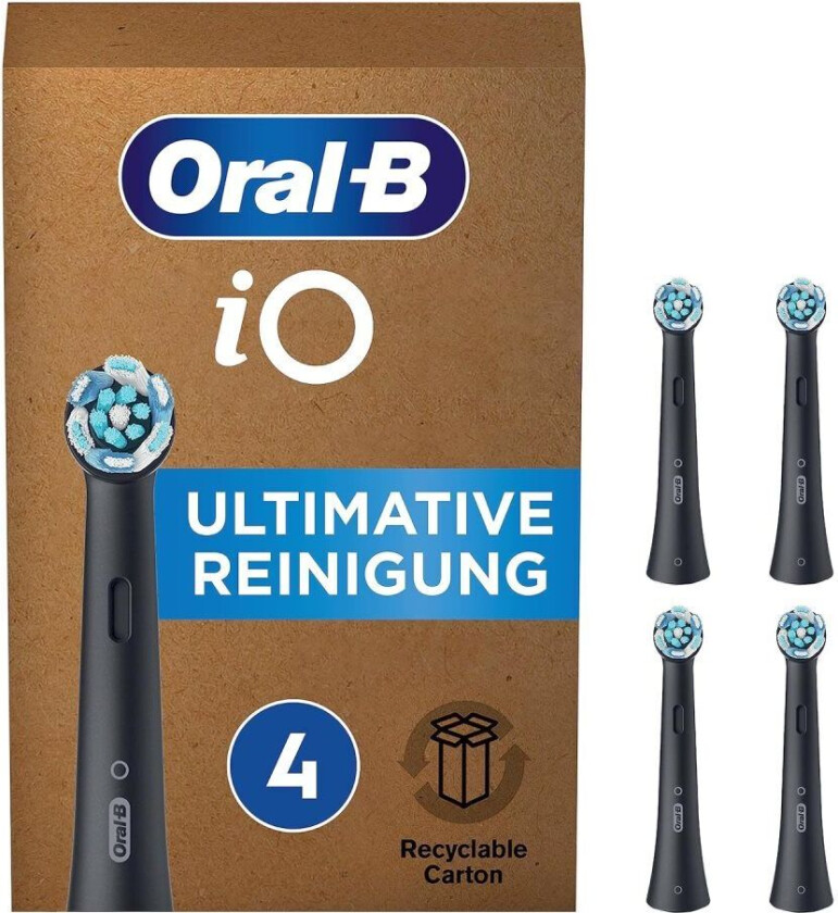 iO Series Ultimate Clean Tannbørstehoder - Svart - 4-pakning