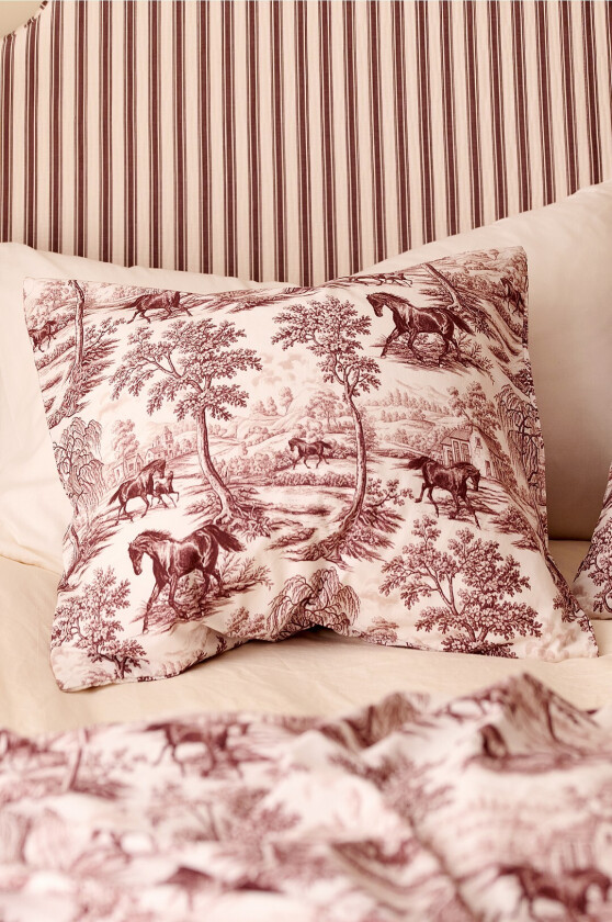 Putetrekk Maryam Toile i bomullspercale - Rød