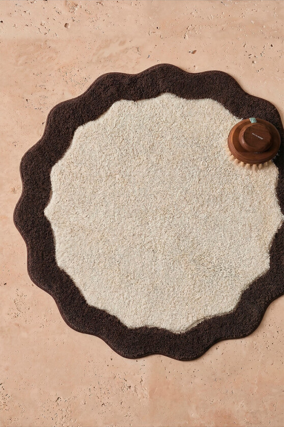 Badematte Scallop Round - Brun