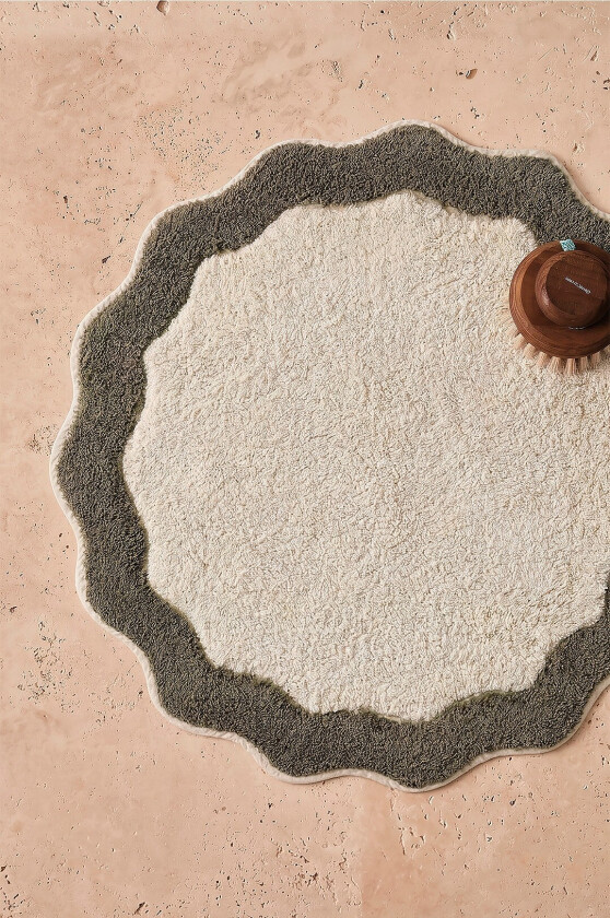 Badematte Scallop Round - Grønn