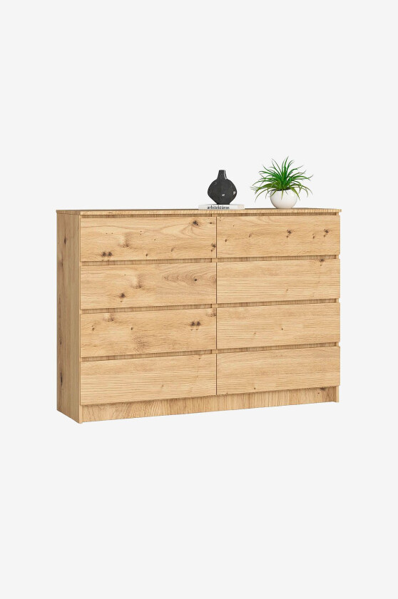 Akord kommode med 8 skuffer, Brun