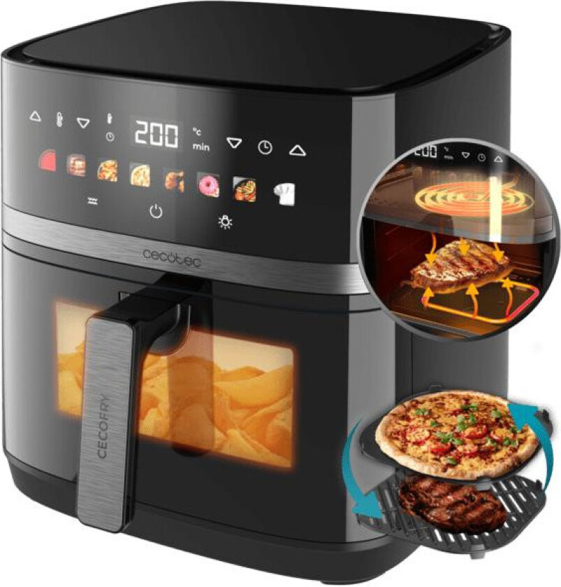 Cecofry&Grill Duoheat 8000, Varmluftsfrityr, 8 l, 80 °C, 200 °C, Single/enkelt, Sort