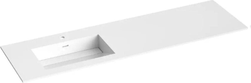 Corian Sidestilt Servant m/Skrå bunn - Hvit Matt