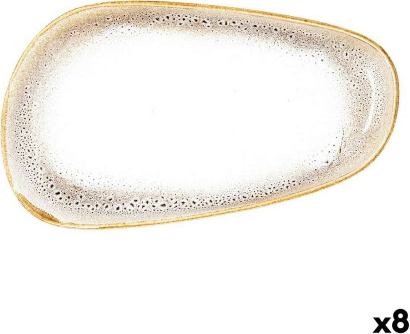 Flat tallerken Ariane Jaguar Freckles Beige Keramikk Rektangulær 27 cm (8 enheter)