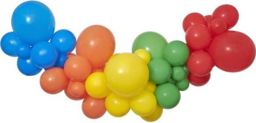 Ballongirlande Gjør-det-selv Regnbue 65 Ballonger + Tape