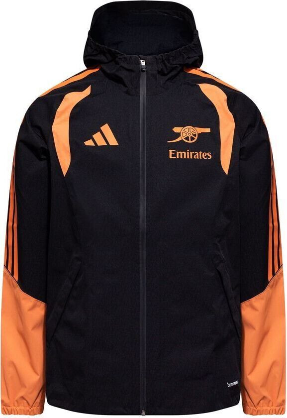Arsenal Regnjakke - Svart/oransje - adidas, størrelse X-Large