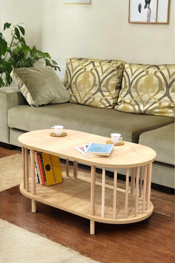 Sofabord Hanah Home Peka Round (90 x 43 x 45 cm) Sapphire Oak - Sapphire Oak