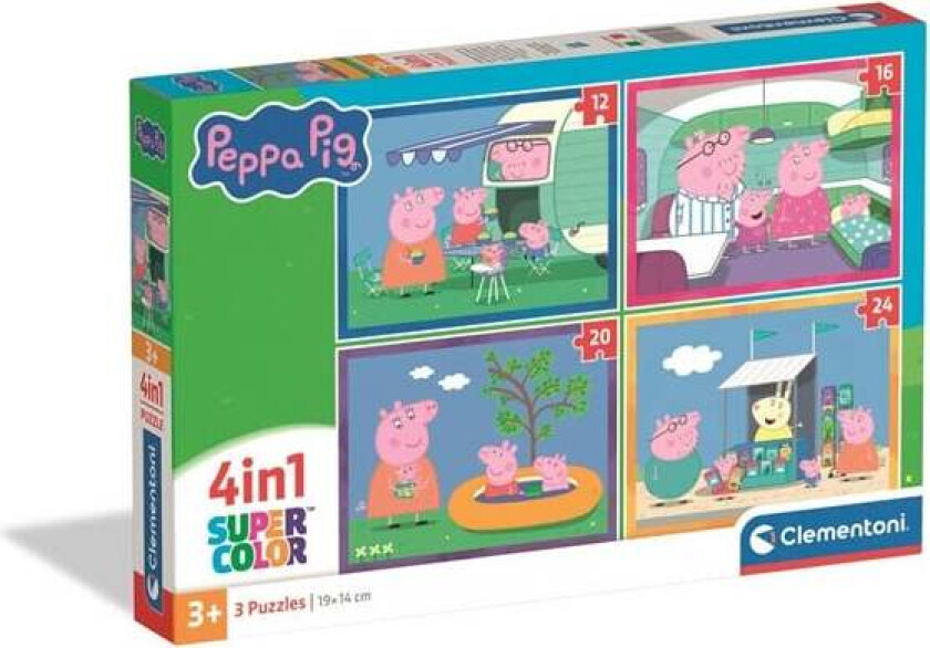 Puslespil 4-i-1 Peppa Pig Gulv