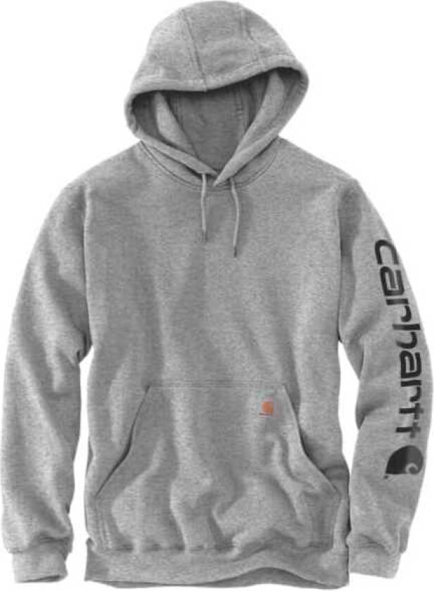 Men's Sleeve Logo Hooded Sweatshirt M, Heather Grey/Black