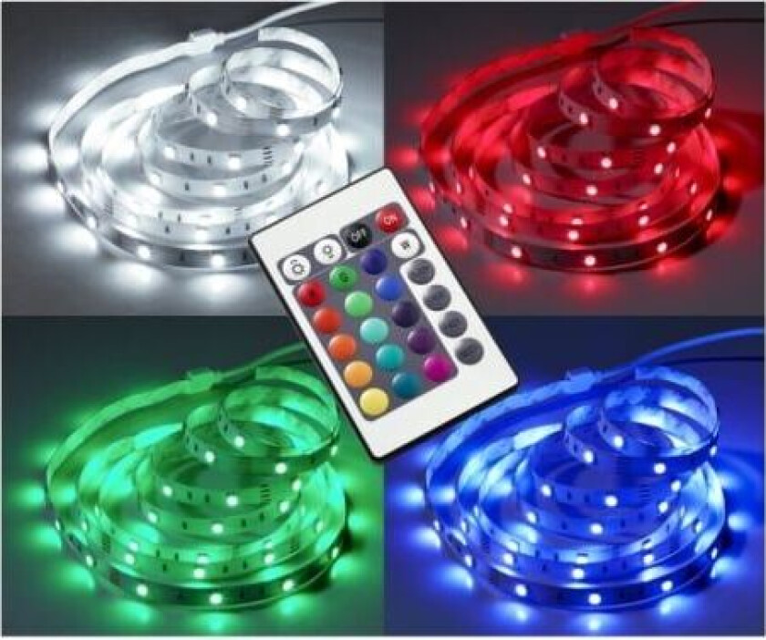 Nielsen LED Bånd med fjernkontroll, 2 meter, RGB