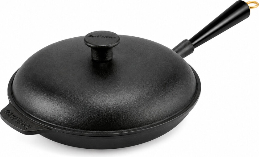 Carl Victor Gold stekepanne 24 cm med støpejernslokk