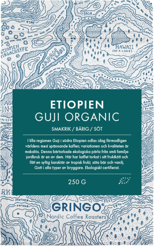 Etiopia Guji økologiske hele kaffebønner 250 g