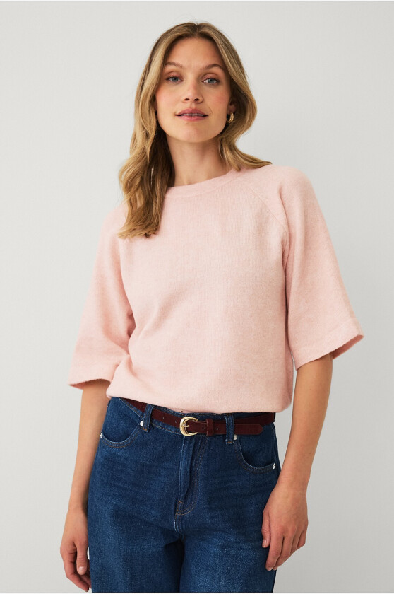 Strikket genser - Rosa