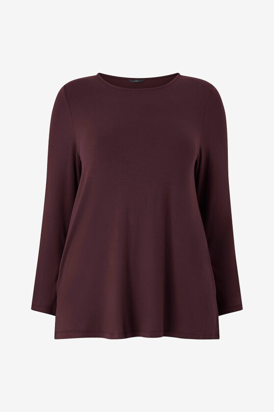 Soft topp med langt erme - Brun