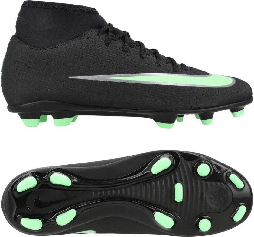 Mercurial Superfly 11 Club Mg Shadow - Svart/illusion Green, størrelse 45