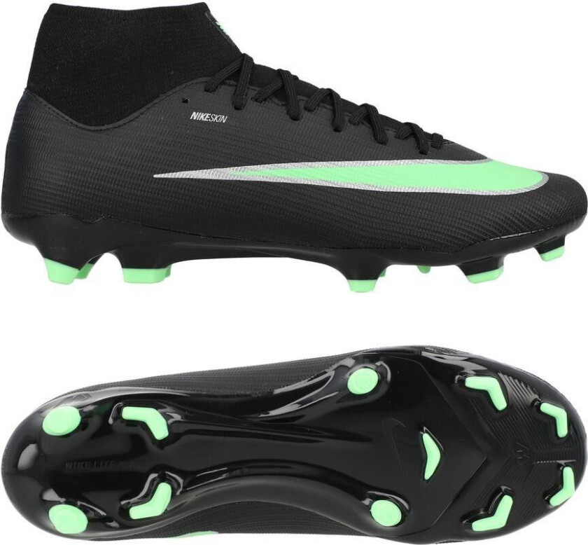 Mercurial Superfly 11 Academy Mg Shadow - Svart/illusion Green, størrelse 39