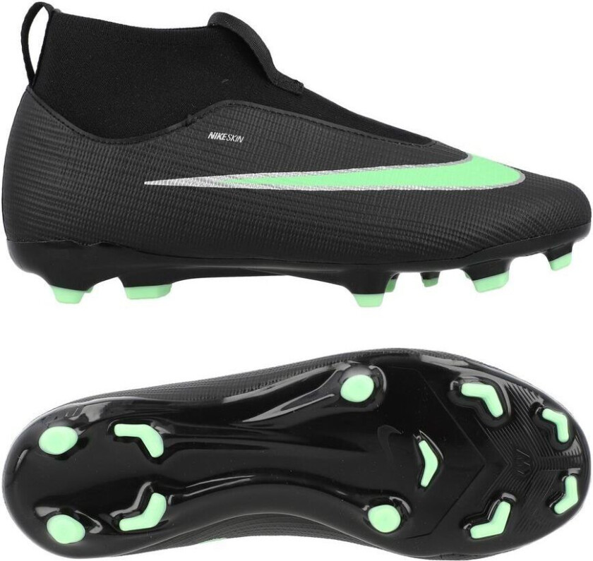 Mercurial Superfly 11 Academy Mg Shadow - Svart/illusion Green Barn, størrelse 34