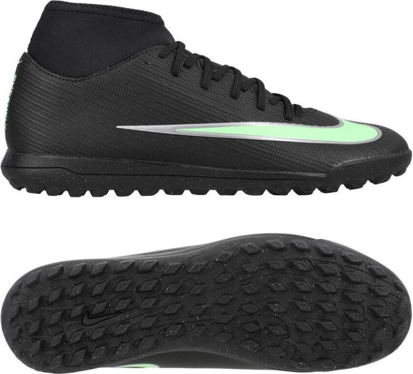Mercurial Superfly 11 Club Tf Shadow - Svart/illusion Green - Turf (Tf), størrelse 43