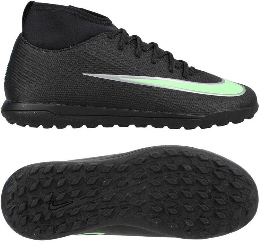 Mercurial Superfly 11 Club Tf Shadow - Svart/illusion Green Barn - Turf (Tf), størrelse 38½