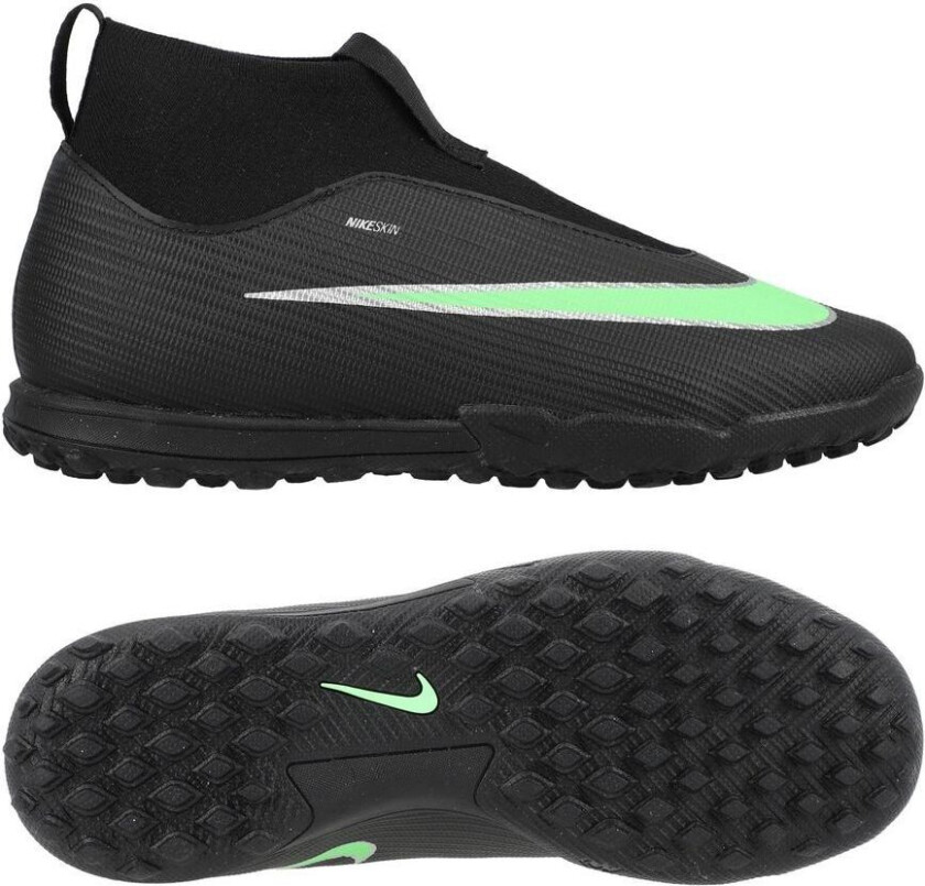 Mercurial Superfly 11 Academy Tf Shadow - Svart/illusion Green Barn - Turf (Tf), størrelse 38