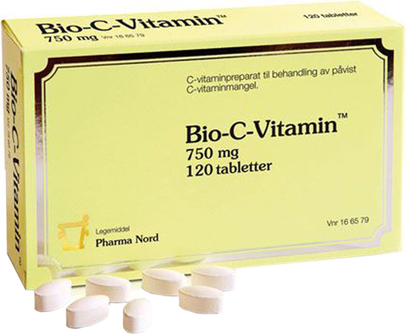 Bio-C-Vitamin tabletter 750mg, 120 stk.