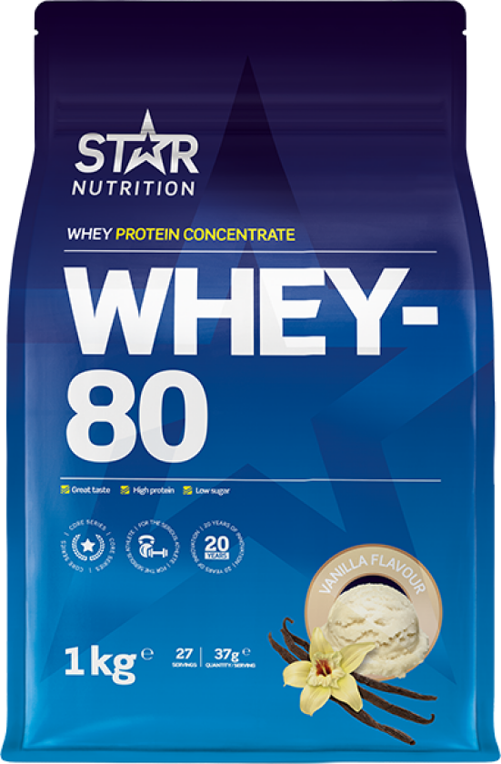 Bilde av Star Nutrition Whey-80, proteinpulver VANILJ