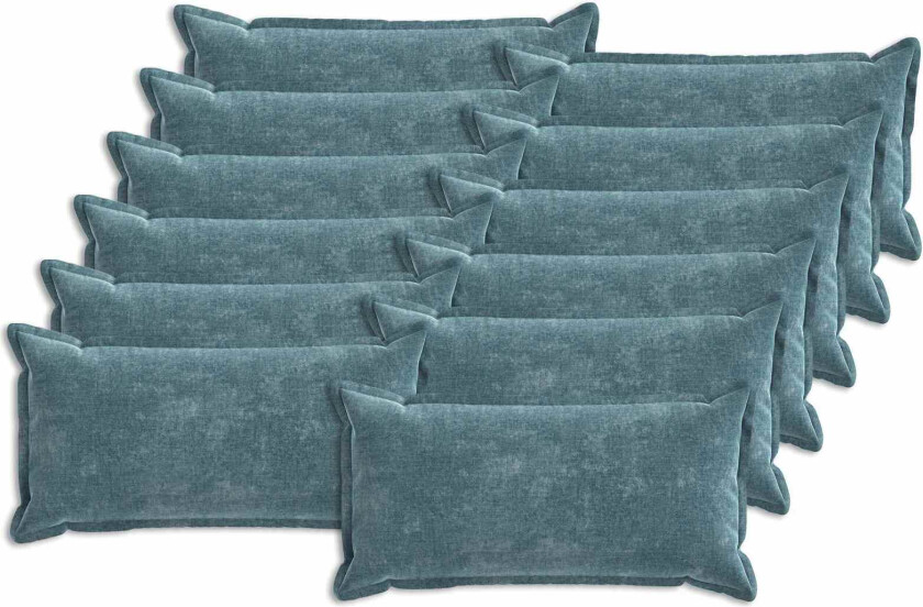 Putetrekk 12 pcs HOUTEN Blå 40 x 80 cm Chenille-stoff