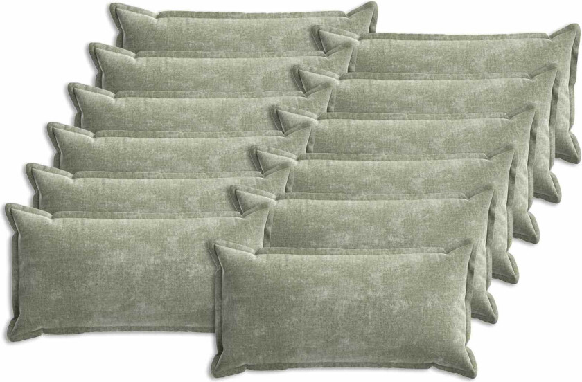 Putetrekk 12 pcs HOUTEN Grønn 40 x 80 cm Chenille-stoff